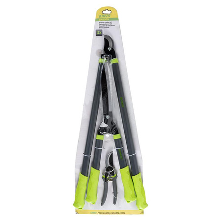 Kinzo - Set de 3 sécateurs pour arbustes, branches et haies