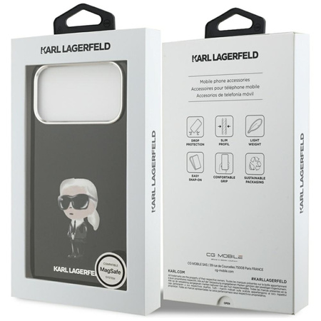 Karl Lagerfeld IML Aquarelle Karl & Logo MagSafe - iPhone 17 Pro Max Hülle (Schwarz)
