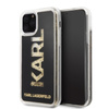 Karl Lagerfeld Logo Karl Liquid Glitter - iPhone 11 Pro Tasche (Schwarz/Gold Glitter)
