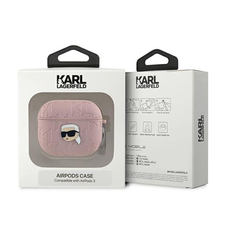 Karl Lagerfeld Monogram Karl Head - AirPods 3 tok (rózsaszín)