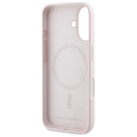 Karl Lagerfeld Silikonové pouzdro MagSafe - iPhone 16 (růžové)