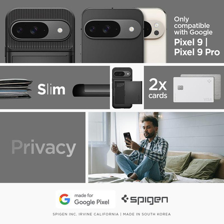 Spigen Slim Armor CS - Étui pour Google Pixel 9 / 9 Pro (Noir)