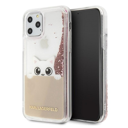Karl Lagerfeld K-Peek A Boo - iPhone 11 Pro Tasche (Glitter Pink Gold)