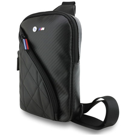 Mała Czarna Torebka na Telefon do 7 cali BMW Crossbody Oryginalna Smartfona