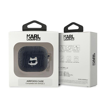 Karl Lagerfeld Monogram Choupette Head - pouzdro AirPods 3 (černé)