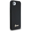 Guess Silicone Script Metal Logo MagSafe - Hülle für iPhone 16e (schwarz)
