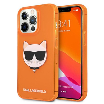 Karl Lagerfeld Choupette Head - iPhone 13 Pro Max tok (fluo narancssárga)