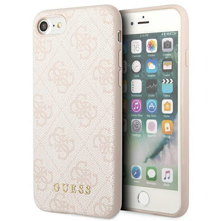 Guess 4G Metal Gold Logo - Coque iPhone SE 2022 / SE 2020 / 8 / 7 (rose)
