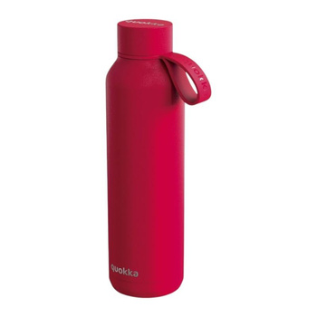 Quokka Solid With Strap - Bouteille thermique en acier inoxydable de 630 ml avec sangle (rouge cerise)