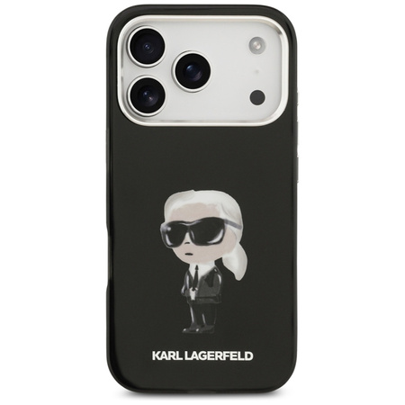 Karl Lagerfeld IML Aquarelle Karl & Logo MagSafe - Custodia per iPhone 17 Pro (Nero)