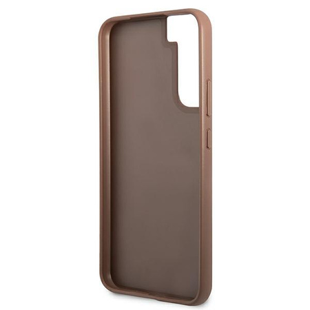 Guess 4G Metal Gold Logo - pouzdro pro Samsung Galaxy S22+ (hnědé)