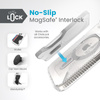 Speck Presidio Perfect-Clear Grip ClickLock & MagSafe - Case iPhone 16e / iPhone 15 / iPhone 14 / iPhone 13 (Clear / Chrome Finish / Serene Silver)