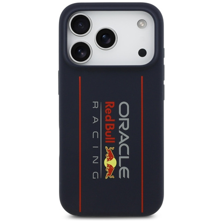 Silikonový kryt Red Bull Oversize Vertical Logo MagSafe pro iPhone 17 Pro (tmavě modrý)