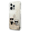 Karl Lagerfeld Liquid Glitter Karl & Choupette - iPhone 13 Pro Max tok (arany)