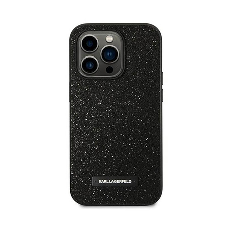 Karl Lagerfeld Glitter Plaque Logo - pouzdro pro iPhone 14 Pro Max (černé)