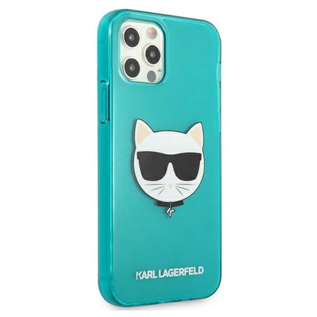 Karl Lagerfeld Choupette Head - iPhone 12 Pro Max Hülle (fluo blau)