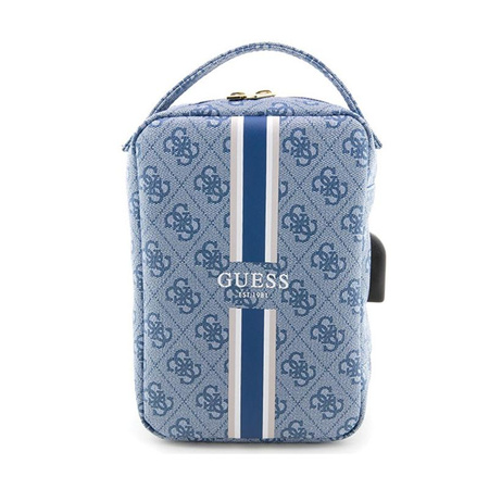 Guess 4G - Sac de voyage universel à rayures imprimées - Organisateur d'accessoires (bleu)