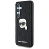 Karl Lagerfeld Kožené pouzdro s monogramem a logem Karl Head - Samsung Galaxy S25 (černé)