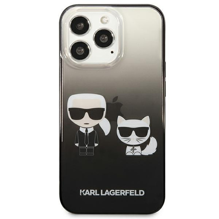 Karl Lagerfeld Gradient Ikonik Karl & Choupette - Etui iPhone 13 Pro Max (czarny)