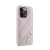 Karl Lagerfeld Diagonal Gesteppte Schrift - iPhone 14 Pro Tasche (rosa)