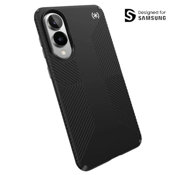 Speck Presidio2 Grip Magnet - pouzdro MagSafe pro Samsung Galaxy S25 Edge (černá/sedmikráska/bílá)