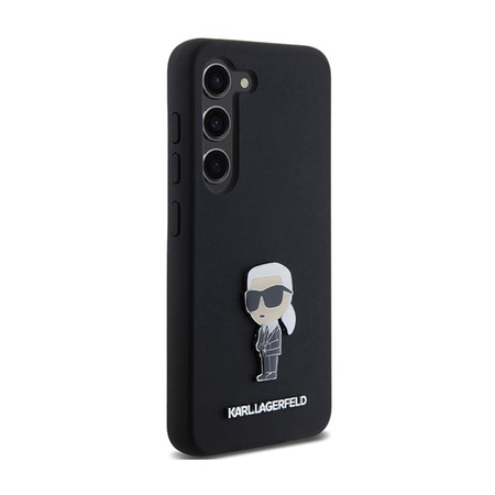 Karl Lagerfeld Silicone Ikonik Metal Pin - pouzdro Samsung Galaxy S24 (černý)