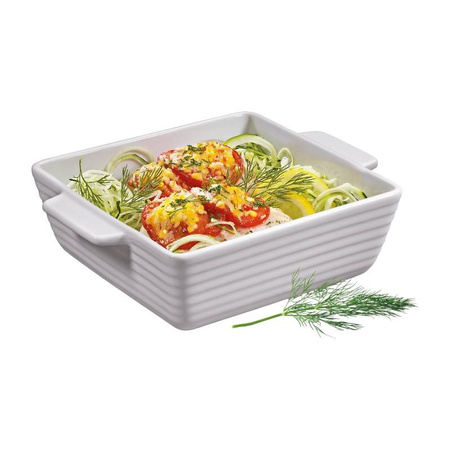 Küchenprofi Burgund - Porzellan-Bratform / quadratische Auflaufform 15×15×5 cm