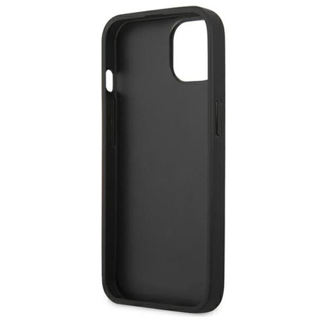 Guess Saffiano fém logós csíkok - iPhone 13 tok (szürke)