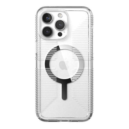 Speck Gemshell Grip + MagSafe - Case for iPhone 15 Pro Max (Clear / Chrome Finish)