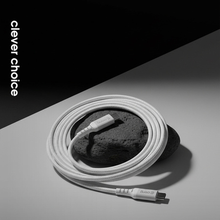 Crong Armor Link – Cable 100W PD 5A USB-C to USB-C 200cm (white)