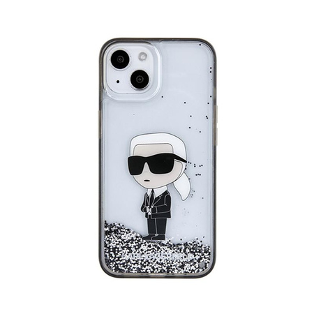 Karl Lagerfeld Liquid Glitter Ikonik - iPhone 15 Tasche (Transparent)