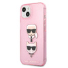 Karl Lagerfeld Glitter Karl & Choupette Head - iPhone 13 Case (pink)