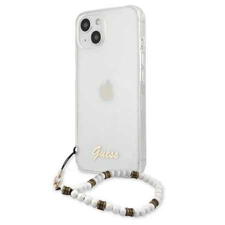 Guess White Pearl Strap - Hülle iPhone 13 Mini (Transparent)