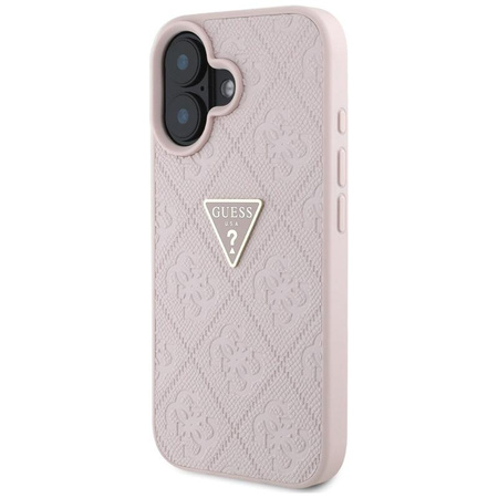Guess Hot Stamp 4G Pattern Triangle Metal Logo - Hülle für iPhone 16 (rosa)