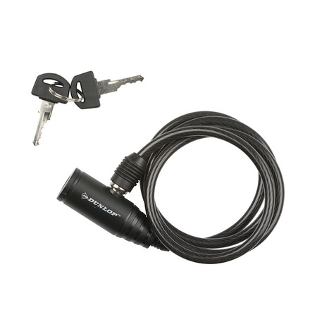 Dunlop - anti-theft bicycle key lock 150 cm + handle (black)