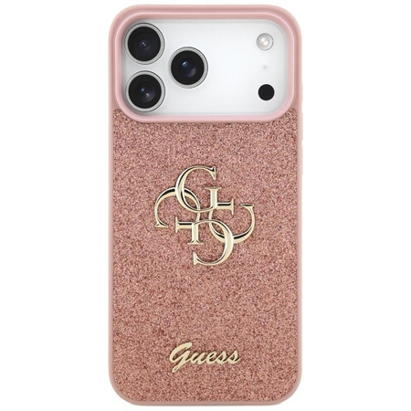 Guess Fixed Glitter Big 4G - Pouzdro pro iPhone 17 Pro Max (růžový)