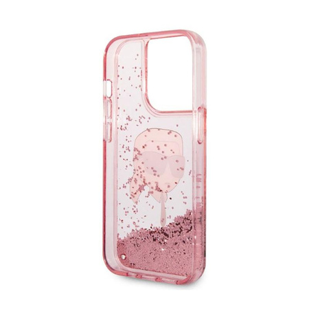 Karl Lagerfeld Liquid Glitter NFT Karl's Head - Case for iPhone 14 Pro Max (Pink)