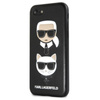 Karl Lagerfeld dombornyomott tok Karl & Choupette - iPhone SE 2020 / 8 / 7 tok (fekete)
