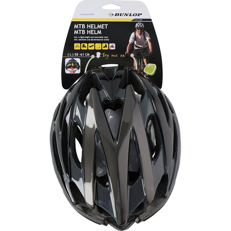 Dunlop - Kask rowerowy MTB r. L (Czarny)