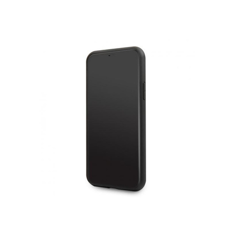 Coque rigide en verre trempé Guess Marble - Coque iPhone 11 (noir)
