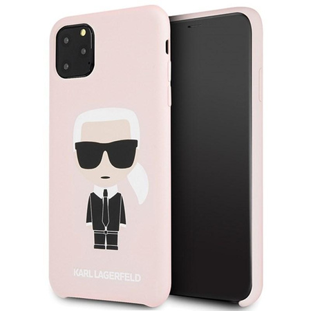 Karl Lagerfeld Fullbody Silicone Iconic - Coque iPhone 11 Pro Max (Rose)