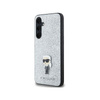 Karl Lagerfeld Fixed Glitter Iconic Logo Metal Pin - pouzdro Samsung Galaxy A35 5G (stříbrné)