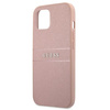 Guess Saffiano Metal Logo Stripes - étui pour iPhone 13 mini (rose)