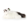 Peluche realistico gatto Ragdoll Mascotte sdraiato 35 cm Rappa ecologica