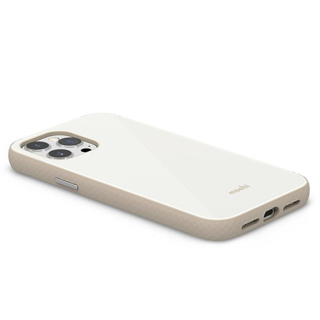 Moshi iGlaze Slim Hardshell Case - iPhone 13 Pro Max Case (SnapTo system) (Pearl White)