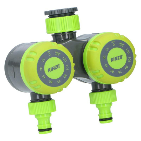 Kinzo - Timer control, irrigation programmer, dual, 0-120 min