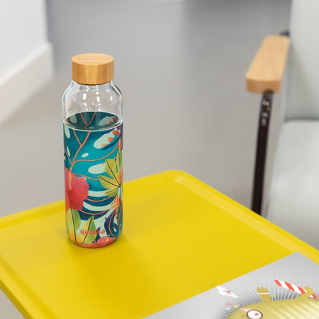 Quokka Flow - Skleněná láhev na vodu 660 ml (Tropical)
