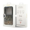 Guess bőr 4G Triangle Strass - Samsung Z Flip 5 tok (barna)