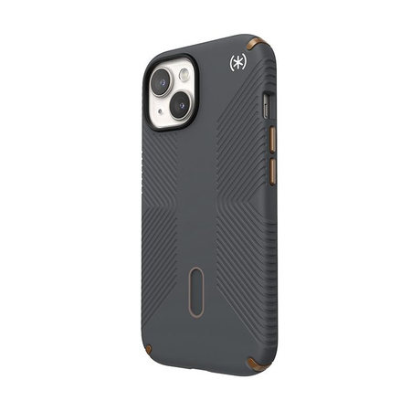 Speck Presidio2 Grip ClickLock & MagSafe - Coque iPhone 16e / iPhone 15 / iPhone 14 / iPhone 13 (Gris anthracite / Cool Bronze)