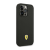 Ferrari Liquid Silicone Case Metal Logo MagSafe - pouzdro pro iPhone 14 Pro (černé)